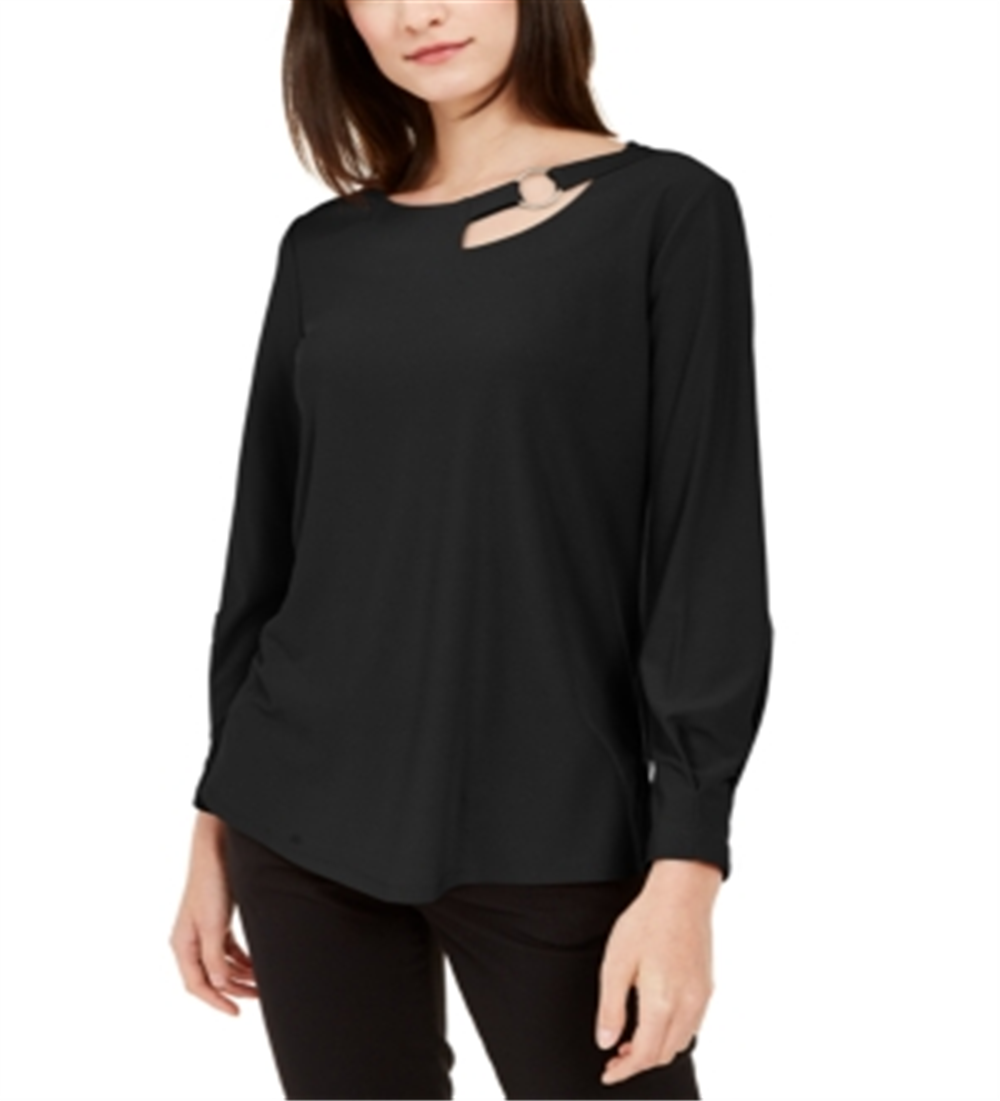 Blusa Alfani Feminina Recortada Preta Tamanho Pequeno Médio