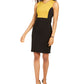 Vestido feminino Kasper sem mangas com decote em V e bloco de cores acima do joelho, para usar no trabalho, preto, tamanho 10 pequeno