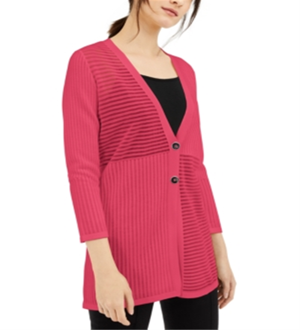 Cardigan feminino Alfani Ottoman rosa tamanho pequeno médio