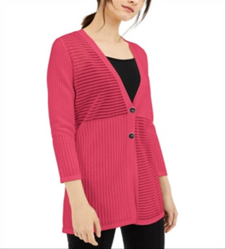 Cardigan feminino Alfani Ottoman rosa tamanho pequeno médio