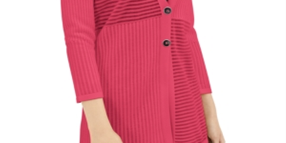 Cardigan feminino Alfani Ottoman rosa tamanho pequeno médio