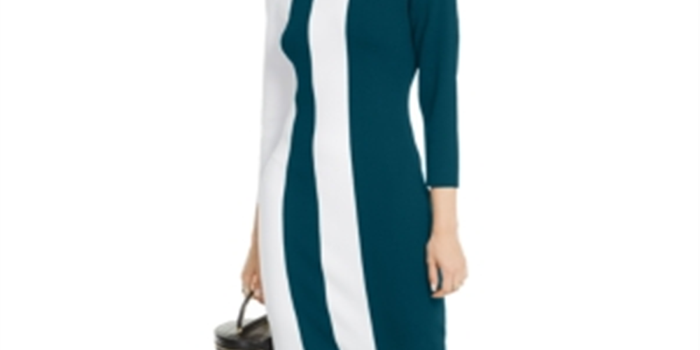 Vestido suéter feminino com blocos de cores da INC International Concepts, verde, tamanho pequeno XL
