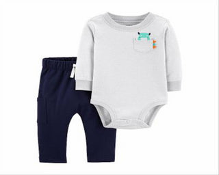 Conjunto de body Carter's Boy 2 peças azul bebê tamanho 9MOS