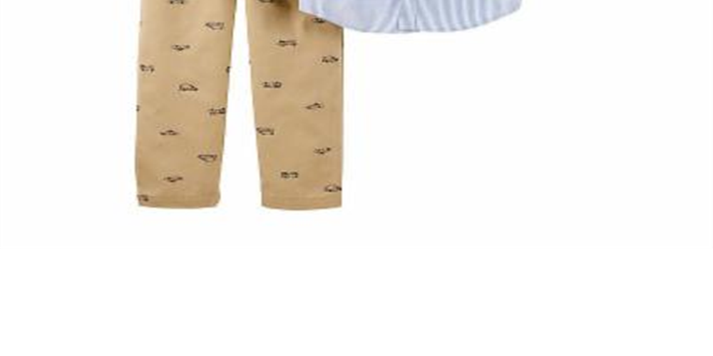 Conjunto Carter's Baby Boy 2 peças de blusa listrada de algodão com botões frontais e calças com estampa de veículos de heróis, azul, tamanho 3MOS