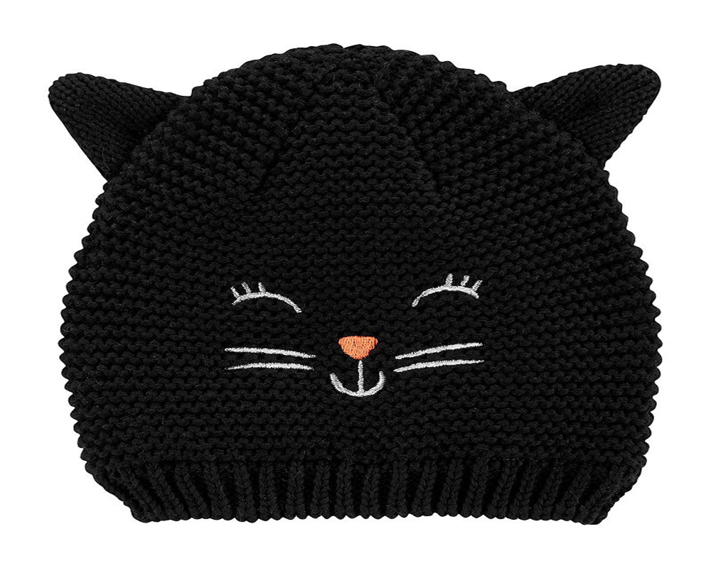 Chapéu de gato Carter's Baby Girl's preto tamanho 3-9 meses