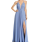 Vestido de chiffon com cadarço Aqua feminino, azul, tamanho 8