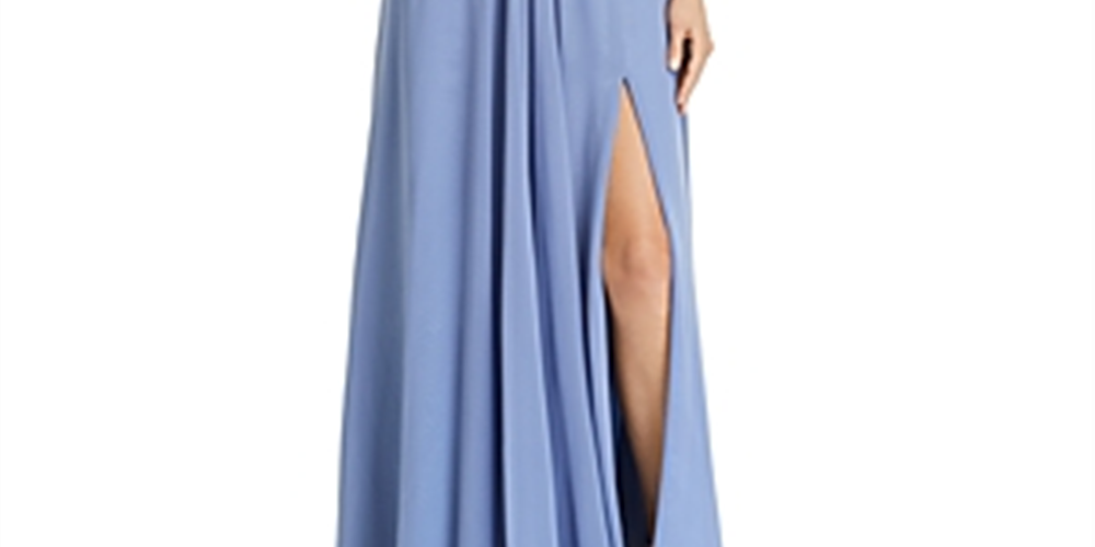 Vestido de chiffon com cadarço Aqua feminino, azul, tamanho 8