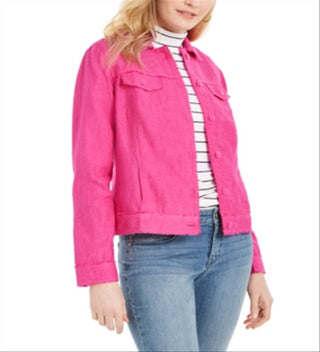 Jaqueta de linho feminina Charter Club rosa tamanho X-Large