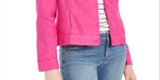 Jaqueta de linho feminina Charter Club rosa tamanho X-Large