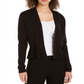 Cardigan feminino peplum com frente aberta Charter Club, preto, tamanho pequeno