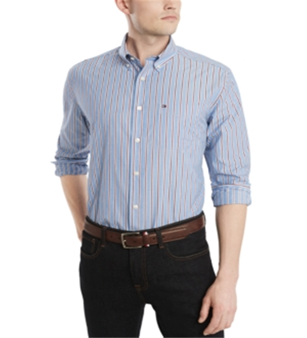 Camisa Tommy Hilfiger Classic Fit Masculina Azul Tamanho XS