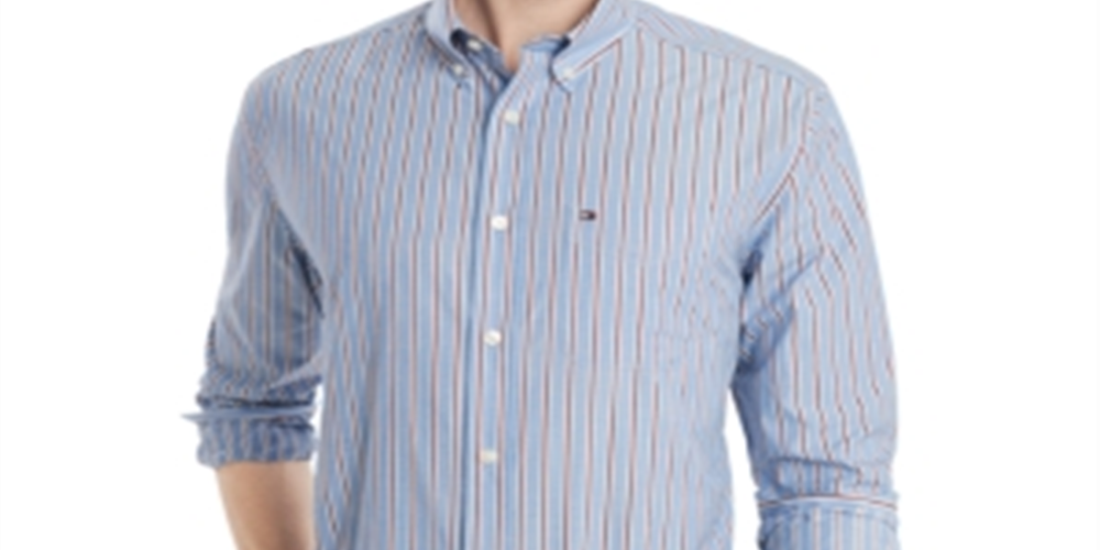 Camisa Tommy Hilfiger Classic Fit Masculina Azul Tamanho XS