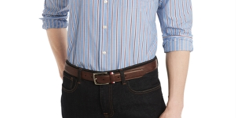 Camisa Tommy Hilfiger Classic Fit Masculina Azul Tamanho XS