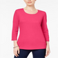 Karen Scott Top feminino com decote redondo rosa tamanho XX-G