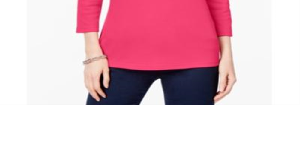 Karen Scott Top feminino com decote redondo rosa tamanho XX-G