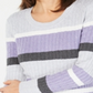 Karen Scott Suéter Listrado Feminino Gola Redonda Roxo Tamanho XS
