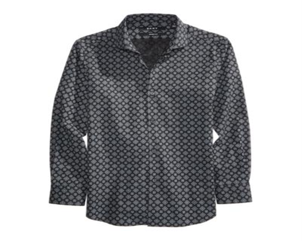 Camisa estampada em mosaico DKNY Big Boy's preta/cinza tamanho 10