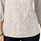 Top Henley Feminino com Renda Frontal Estilo &amp; Co StoneWall Tamanho PP