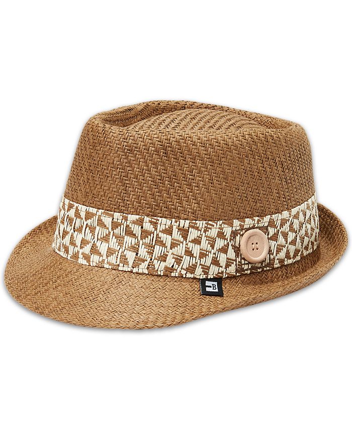 Chapéu B Block Headwear Masculino Fedora de Palha Marrom Tamanho Regular