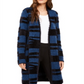 Cardigan longo de malha com cílios feminino Alfani, azul marinho/preto, tamanho pequeno G
