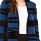 Cardigan longo de malha com cílios feminino Alfani, azul marinho/preto, tamanho pequeno G