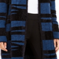 Cardigan longo de malha com cílios feminino Alfani, azul marinho/preto, tamanho pequeno G