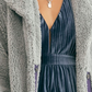 Jaqueta feminina com zíper Free People, azul, tamanho grande