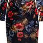 Vestido feminino Vince Camuto de veludo com estampa floral e bainha multicolorida, azul-marinho, tamanho 12