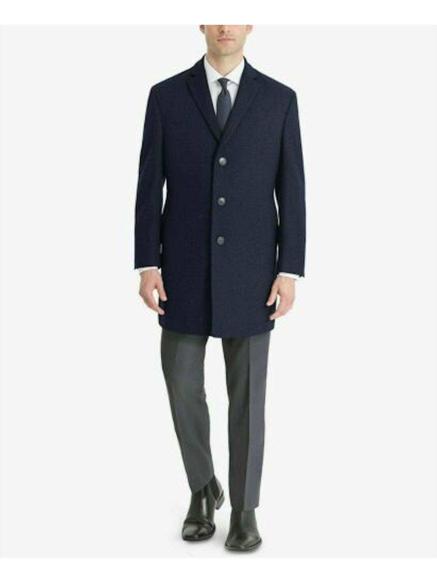 Sobretudo Calvin Klein Masculino Prosper X Fit Lã Azul Tamanho 46