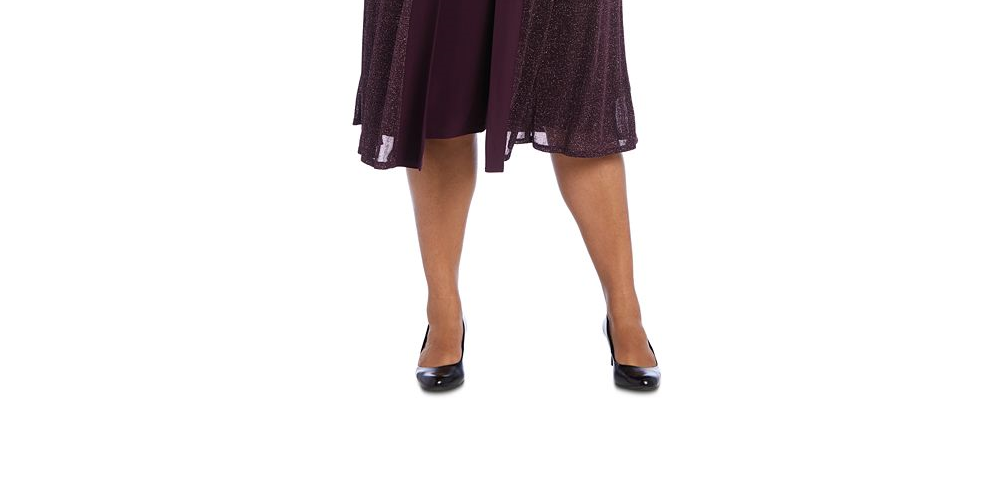 Vestido com colar e jaqueta brilhante feminino R &amp; M Richards, preto, tamanho 0