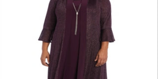 Vestido com colar e jaqueta brilhante feminino R &amp; M Richards, preto, tamanho 0