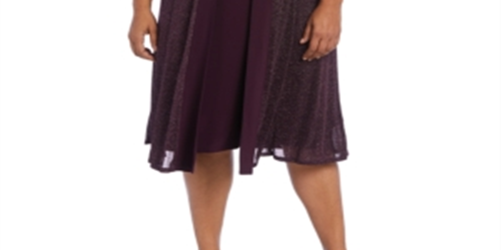 Vestido com colar e jaqueta brilhante feminino R &amp; M Richards, preto, tamanho 0