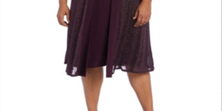 Vestido com colar e jaqueta brilhante feminino R &amp; M Richards, preto, tamanho 0