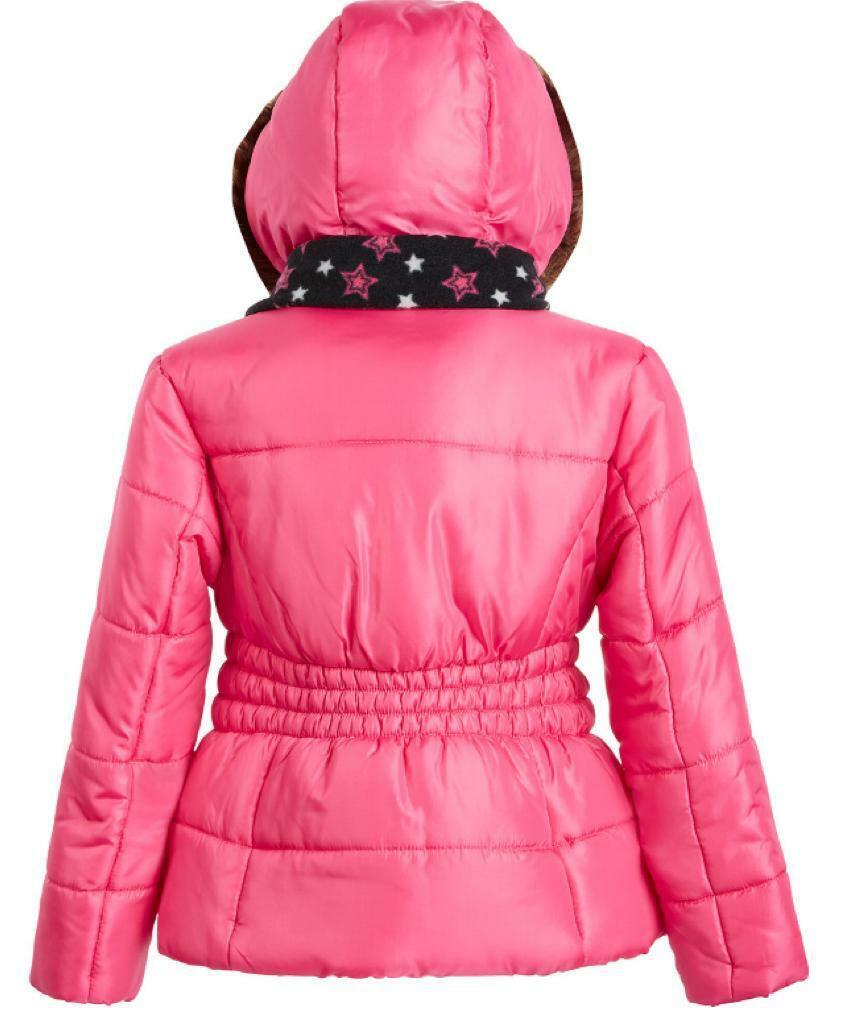 Jaqueta com capuz e cachecol para meninas S Rothschild &amp; Co, rosa, tamanho 5/6