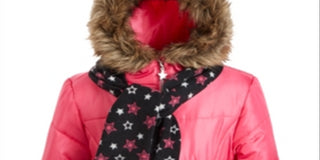 Jaqueta com capuz e cachecol para meninas S Rothschild &amp; Co, rosa, tamanho 5/6