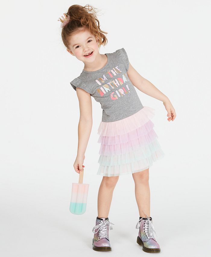 Vestido de tule para aniversário de menina Epic Threads, cinza, tamanho 4T