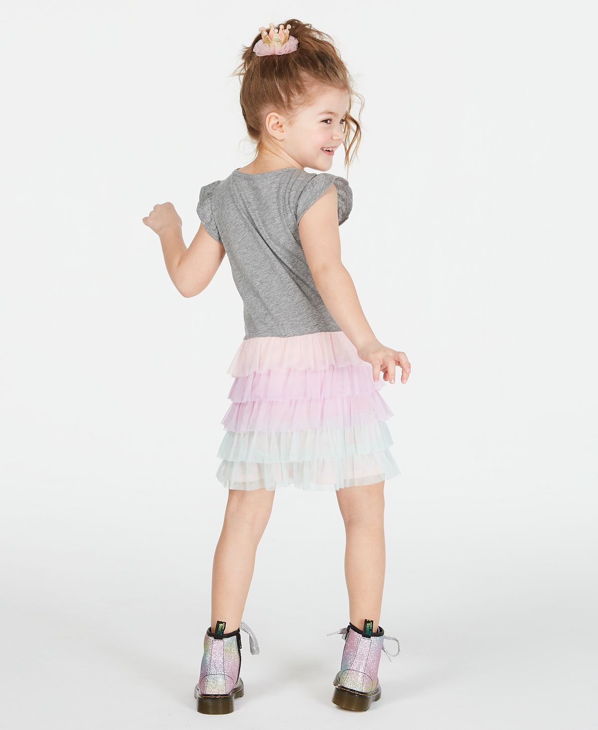 Vestido de tule para aniversário de menina Epic Threads, cinza, tamanho 4T