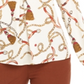 Top plissado estampado feminino Bar III marrom tamanho XX-S