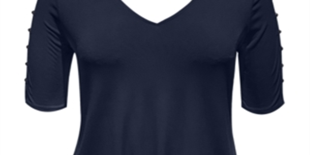 JM Collection Top feminino com amarração frontal, azul, tamanho grande