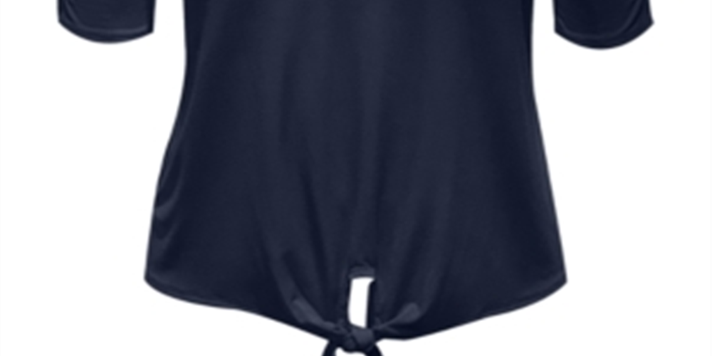 JM Collection Top feminino com amarração frontal, azul, tamanho grande