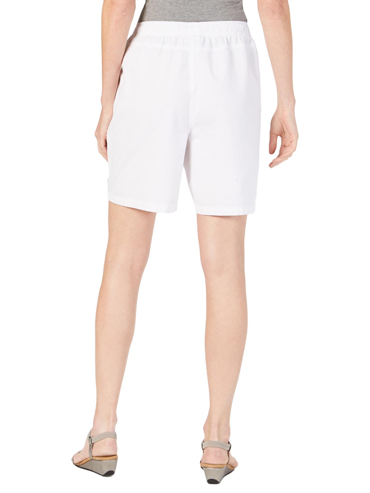 Shorts femininos Karen Scott Comfort com cordão, branco, tamanho GG