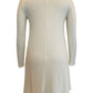 Vestido feminino estilo &amp; co, manga comprida, decote redondo, acima do joelho, para usar no trabalho, branco, tamanho médio