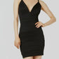 Vestido curto com alças finas e decote em V, estilo sundae, preto, tamanho grande, para mulheres