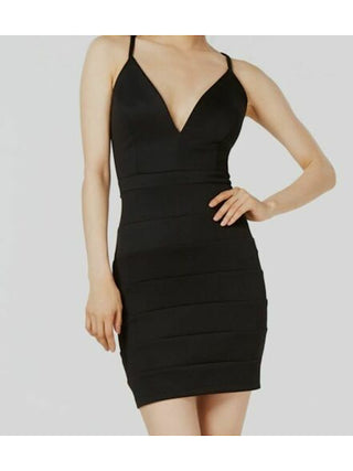 Vestido curto com alças finas e decote em V, estilo sundae, preto, tamanho grande, para mulheres