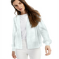 Cardigan feminino Alfani com frente aberta, azul, tamanho pequeno grande