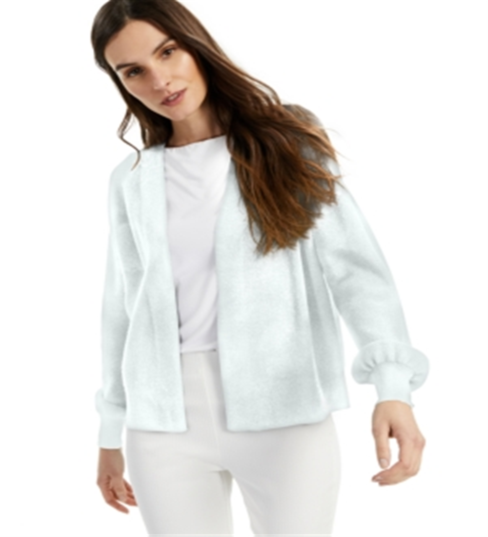 Cardigan feminino Alfani com frente aberta, azul, tamanho pequeno grande
