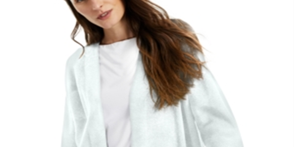 Cardigan feminino Alfani com frente aberta, azul, tamanho pequeno grande