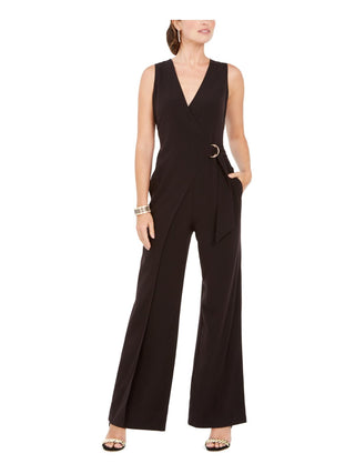 Macacão feminino Vince Camuto com cinto e argola D, preto, tamanho 12