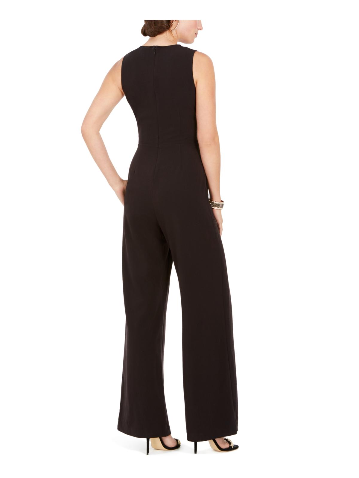 Macacão feminino Vince Camuto com cinto e argola D, preto, tamanho 12