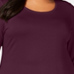JM Collection Top feminino plus size com decote redondo Berry tamanho 0X
